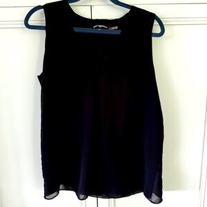 Karl Lagerfeld Black sheer sleeveless blouse Large